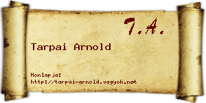 Tarpai Arnold névjegykártya